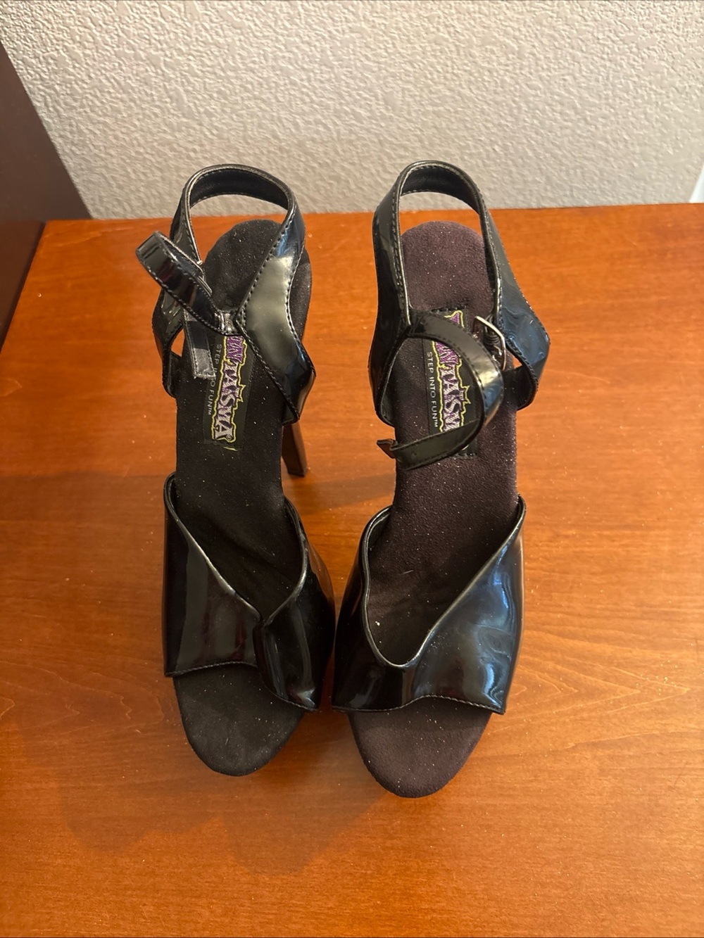 Black Patent Leather Junior Women’s  stiletto 6”platform Heels dancer stripper 9